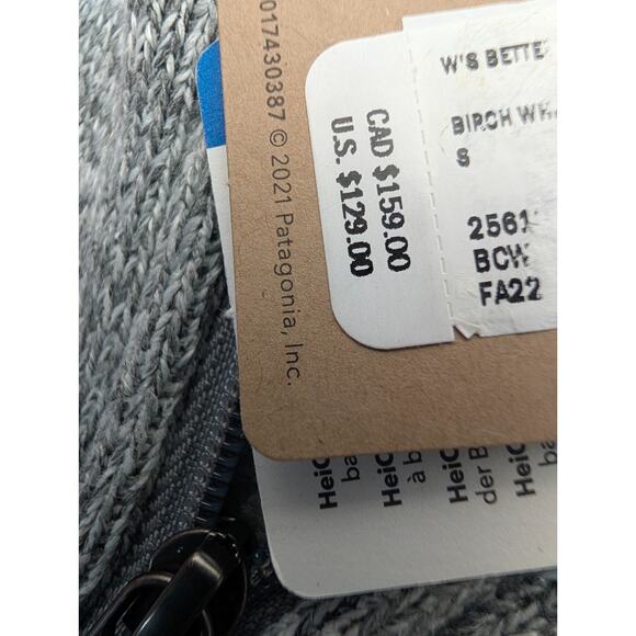 Patagonia Better Sweater Women Small Gray Long Sleeve 1/4 Zip Pullover 25618 NWT - Picture 6 of 6